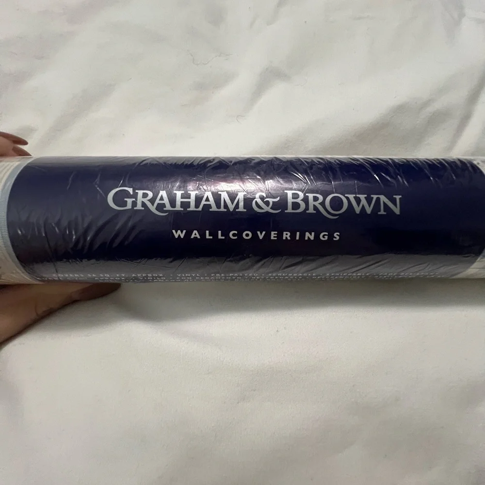 Graham & Brown Blue White Floral Wallpaper. New in package.